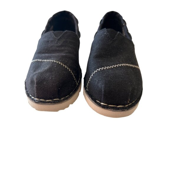 BOBS Skechers Chill Flex Black Slip On Shoes Memory Foam Insoles Canvas Size 7 - Picture 2 of 8